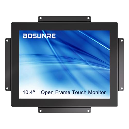 Image of 10-Point Touch Industrial Display 1024x768,IP65 Waterproof Front Panel 10.4 Inch Open Frame Capacitive Display, HD-MI VGA Port, Full Black Back Shell