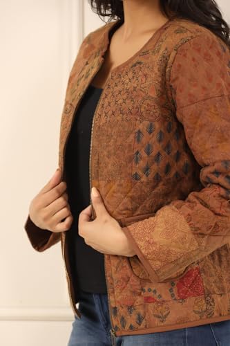 Image of SAY Women's Cotton Regular Fit Quilted Jacket For Winter Wear