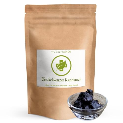 Bio Schwarzer Knoblauch geschält - 100 g - Black Garlic - fermentierter Knoblauch aus SPANIEN - ohne Zusätze, ohne Magnesiumstearat - Geruchs- & Geschmacksneutral
