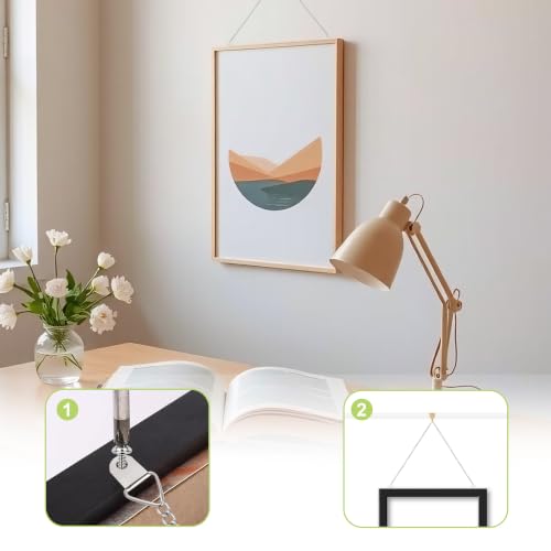Image of Picture Hanging Kit, 6Pcs Iron Chains with Loops & 6Pcs Brass Plated Hooks Picture Display Accessories for Wall Pictures, Exhibition(Silver, 1M)