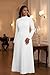 Nmoder Maxi Long Dress for Women, Casual Pleated Empire Waist Dresses Crewneck Long Sleeve White