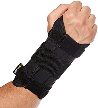BraceUP Carpal Tunnel Wrist Brace for Men and Women - Metal Splint Hand Support Tendonitis Arthritis Pain Relief (L/XL, Right Hand)