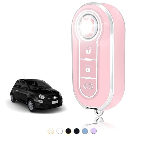 TOOMUME Coque Clé, Etui Cles Étui Clés Adapté pour Fiat 500 Punto Bravo Panda Abarth Doblo Ducato Idea Linea Ulysse Tipo Lancia Ypslon Delta Musa, Couvre...