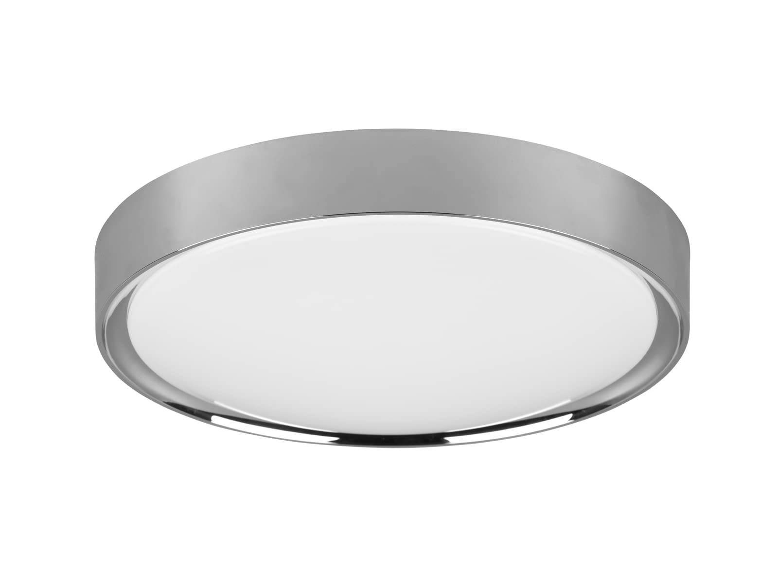 meineWunschleuchte 2er Set Badezimmer Deckenleuchten aus Kunststoff in Silber Chrom IP44, Ø 33cm