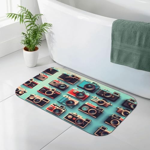 Tapis de bain pliable antidérapant diatomée retro camera - 2