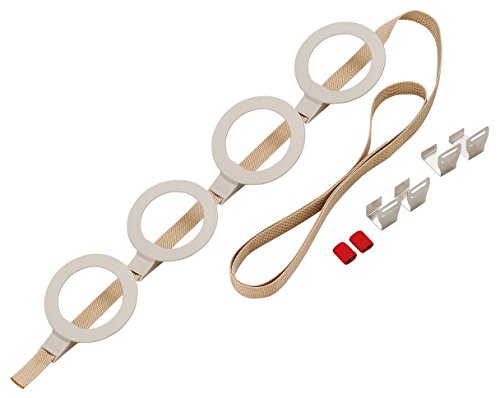 ライクイット (like-it) ドアフック 壁掛け収納 取付簡単 (帽子用リング4個) 高さ約240cmまでのドア対応 日本製 ベージュ NDH-04 ヘルメット 収納 玄関 クローゼット 壁掛け