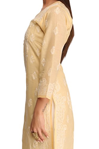 Image of Ada Hand Embroidered Lucknowi Chikankari Cotton Kurta for Women A252866