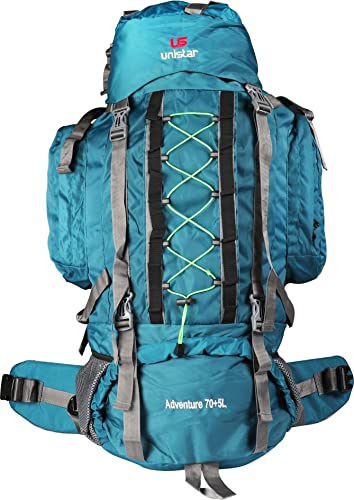 Unistar Rucksack Bags 75 litres Travel Bag for Men Tourist Bag for Travel Backpack for Hiking Trekking Bag for Men Camping Themes Bag with 1 Year Warranty (US 6005, Olive Green)