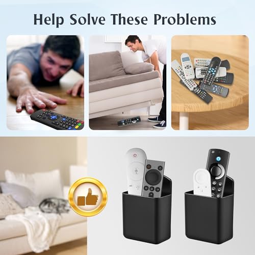 JSMTKJ 4 Stück Fernbedienung Halterung Fernbedienung Wandstifthalter Fernbedienung Halter Aufbewahrung selbstklebend Wandmontage Kein Bohren für Controller, Organizer Box