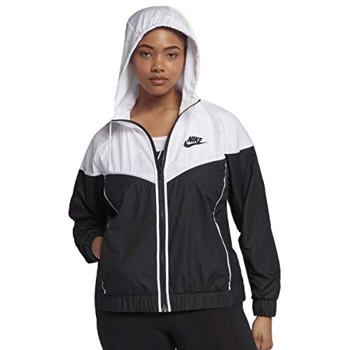 NIKE Sportswear Windrunner Women's Jacket (Plus Size) (Black/White, 1X)