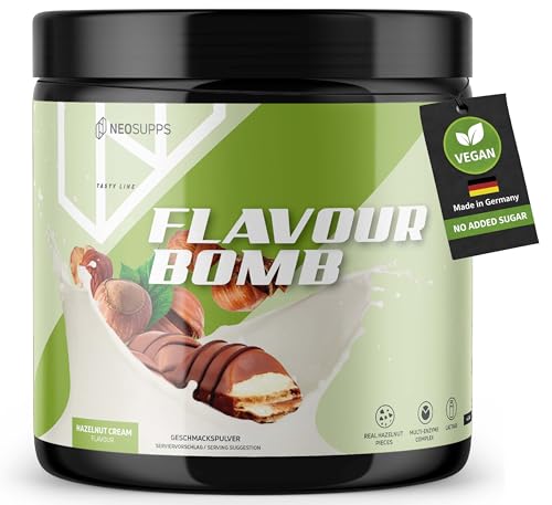 Neosupps Geschmackspulver HAZELNUT CREAM - 1 x 250g Kalorienarmes Flavour Pulver - nur 8 kcal pro Portion - Vielseitig einsetzbar für Lebensmittel & Getränke - Flavour Powder - Flavor Bomb