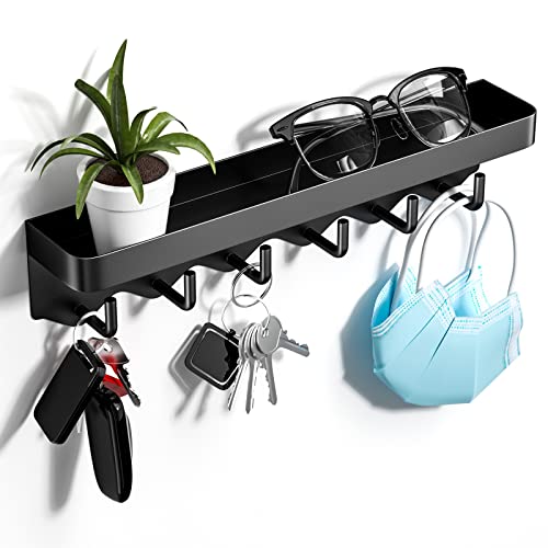 Gvolatee Portachiavi da parete con 6 ganci, piccolo appendichiavi da muro ingresso senza perforazione, ganci portachiavi da parete per appendi chiavi e posta all'ingresso, gli utensili da cucina