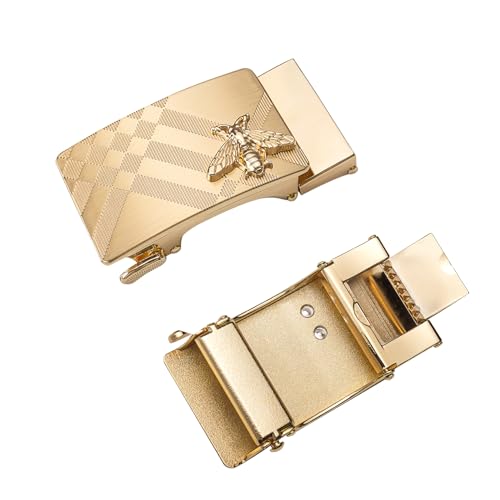 Image of Dubulle Men's Ratchet Belt Gold /Black /Red /Green /Blue /White Automatic Buckle Business Casual Belt Gift - Adjustable Fit