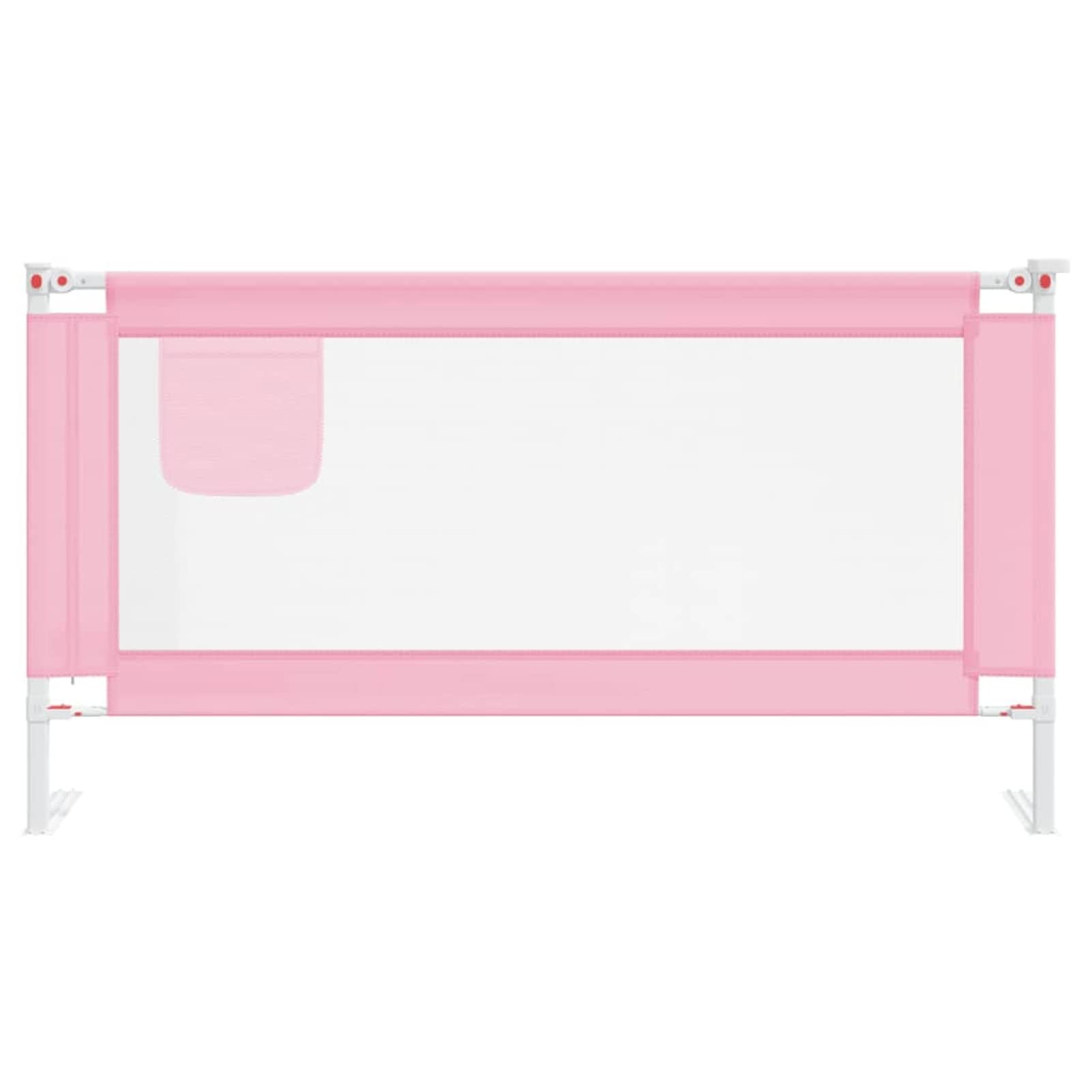 Mogou Barandilla de Seguridad Cama de niño, Barandilla Cama Niño, Barrera Cuna, Defensa Extensible, Barandilla Sofa, Rosa Tela 160x25 cm