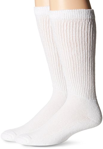 Carolina Ultimate mens Diabetic Non-binding Mid-calf 2 Pack Casual Sock, White, Large US