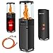 KESSER® Gasheizstrahler 4/8 kW Gas Piezozündung Heizung + Gasdruckregler + Cover, 360° Rollen Kippschutz, Terrassenheizstrahler Gasheizung Gasheizer Outdoor Kamin Mobiler Heizpilz, Heizer, Schwarz