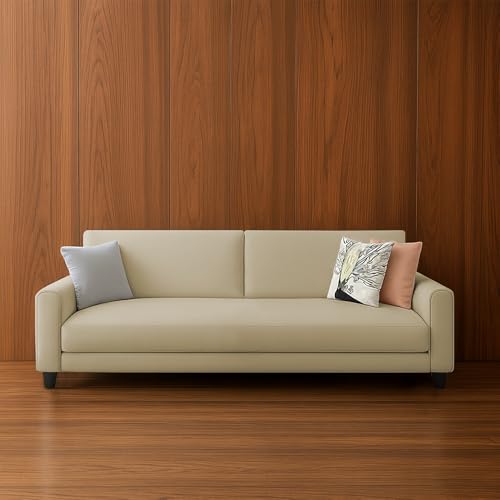 Image of Kathleen 3 Seater Sofa Set for Living Room - Foldable Convertible Couch Furniture for Home, Office or Guest Use, Modern Designer Stylish Comfortable (Cream)