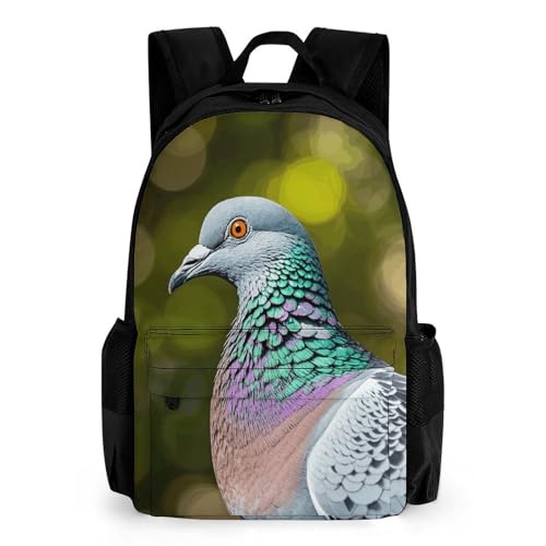 Backpack for Women Men Grey Pigeon Laptop Backpack Casual Bookbag for Travel Business Simple Daypack