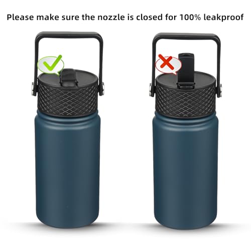 Image of BJPKPK Insulated Water Bottle, 15oz Stainless Steel with Straw Lid