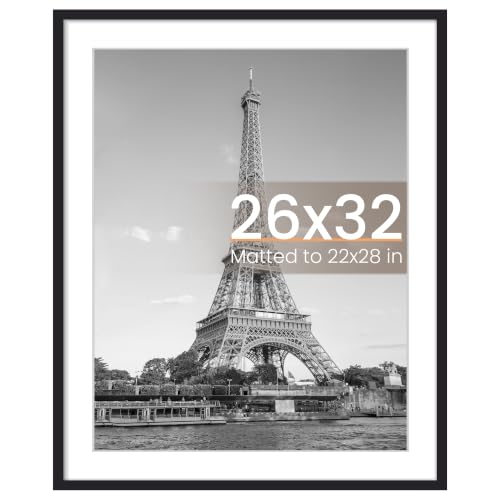 upsimples 26x32 Picture Frame, Wall Decor Poster Frames, Black 1 Pack