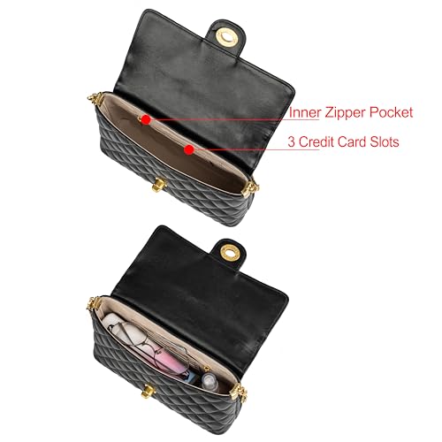 Bolso tote acolchado de cuero para mujer miniatura 6