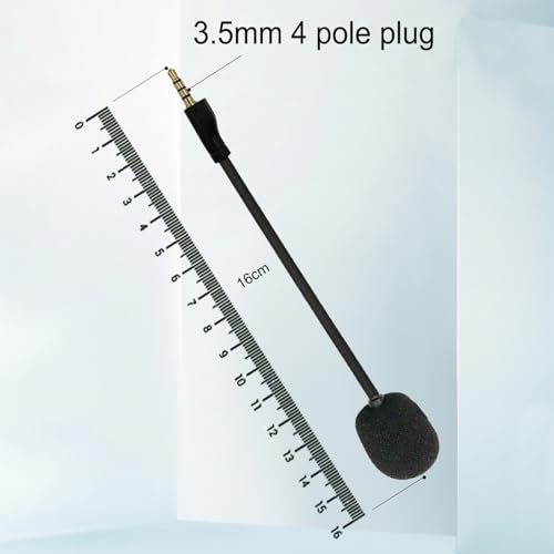 SPTSSWET Ersatz Mikrofon Kompatibel mit Steelseries Arctis 1 Gaming Kopfhörer für PS4 Pro PS5 Xbox One X Computer PC Rauschunterdrückung, Abnehmbares Ersatz-Spielmikrofon 3,5 mm Jack Schwarz 6.2 inch