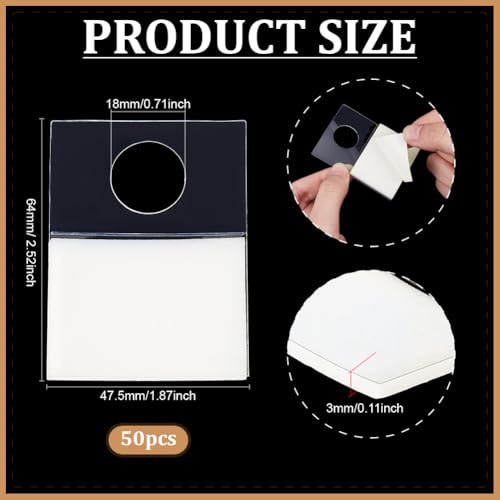 Image of BENECREAT 50Pcs Picture Hangers Adhesive Foamboard Hanger, 2.5x1.8inch Picture Hanging Adhesives for Photo, Art Painting Hanging, Home Decor Hanging Accessories