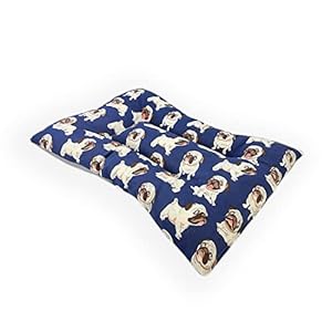 Acomoda Textil – Cama para Perros de Tela, Cama Perros Reversible y Lavable. Colchoneta Mascotas para Transportín y Hogar. (120x80, Bulldog)
