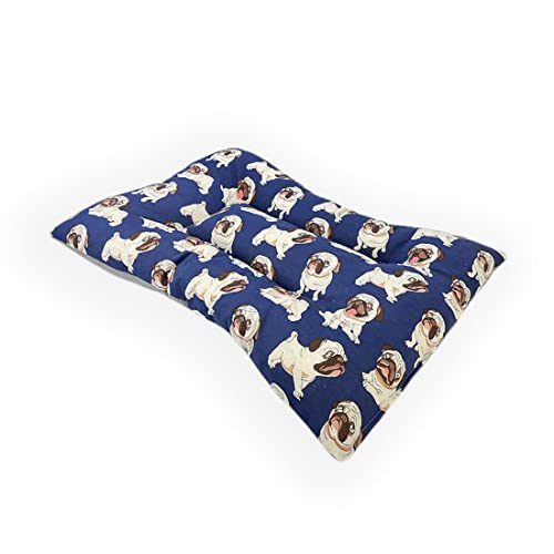 Acomoda Textil – Cama para Perros de Tela, Cama Perros Lavable y Reversible. Colchoneta Mascotas para Transportín y Hogar. (50x70, Bulldog)