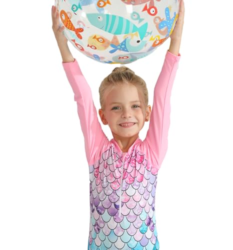 Girls Long Sleeve Swimsuit Zipper Rash Guard One Piece Bathing Suits UPF 50+ Sun Protection Swimwear 2-10 Years3