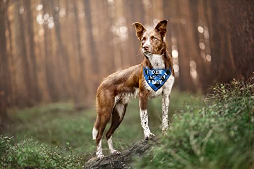 Ntkio Funny Blue Plaid Cotton Pet Dog Bandana, I Thought I Was The Baby, Pet Dog Pregnancy Announcement Photo Prop Triangle Bibs Accessories For Pet Dog Lovers Party Gift #TOP2