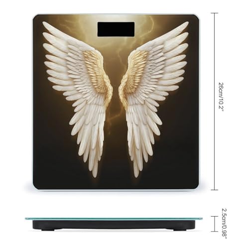 Báscula digital Angel Wing de vidrio templado para baño miniatura 2