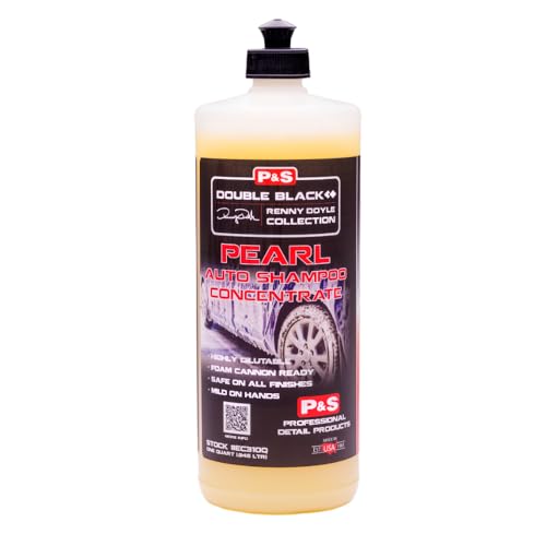 P&S Professional Detail Products Pearl Auto Shampoo – High-Foaming, pH-Balanced Car Wash Soap, Biodegradable, Safe for All Finishes, Lemon Scent, Foam Cannon & Bucket Wash - 1 Quart