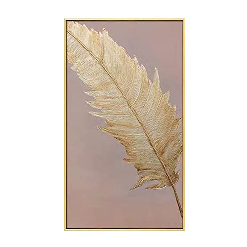 Peinture diamant plume d'or 60x120cm pour décorer un grand mur vide