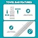 IWIWE 24 Inch Towel Bar Replacement Rod for Ceramic Holder - Spring Loaded Adjustable Square Plastic Towel Rod for Bathroom and Kitchen Porcelain Holders (White Reliable Plastic)