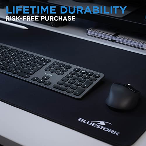 Bluestork - Alfombrilla de ratón para Gamer (tamaño Grande, Superficie optimizada de Alta precisión, Base Antideslizante de Goma, Alfombrilla de ratón, 900 x 450 x 3 mm, Color Negro - imagen 7