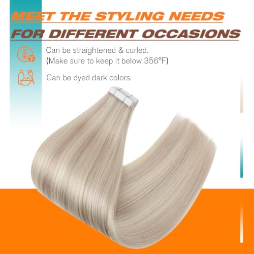 Image of Sunny Hair Tape in Extensions Ash Blonde Highlight Bleach Blonde