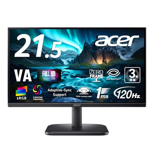 Amazon.co.jp: Acer 21.5インチ VA フルHD 120Hz 1ms(VRB) 非光沢 sRGB