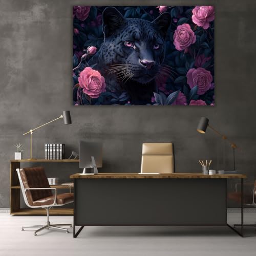 Cuadro de pantera oscura 40x60cm que transforma tu inodoro en un oasis 2