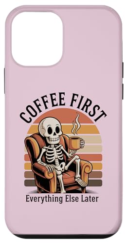 Funny Skeleton Coffee Lover Morning Cafe Mood �X�}�z�P�[�X iPhone 12 mini �p