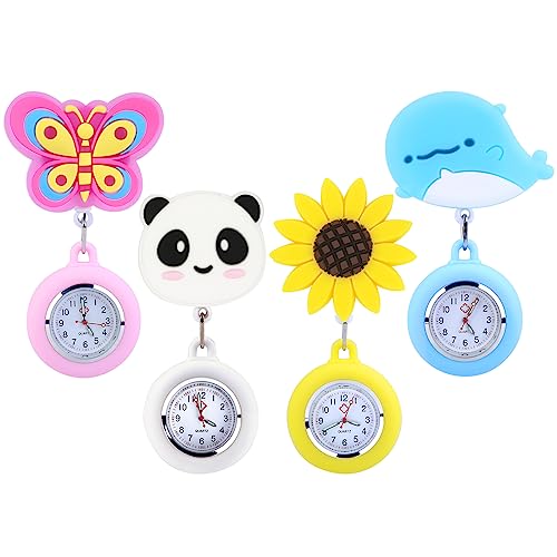 Mitening Reloj De Enfermera, 4 Pieza Reloj De Bolsillo Retráctil, Accesorios Enfermeria,...