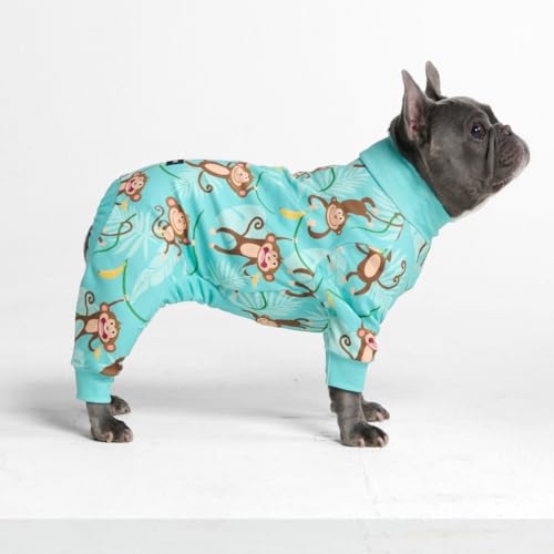 Image of Spark Paws Dog Pajama, Dog Recovery Suit Male, Onesie, Ultra-Soft and 4-Way Stretch, for Small Medium and Large Breeds - Monkey Business - XL