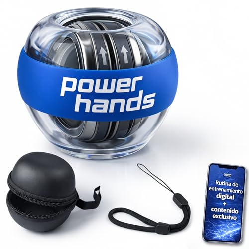 Power Hands Gyro Ball – Giroscopio de Mano para Recuperación, Fortalecimiento y Ejercicios de Muñeca y Antebrazo – Pelota de Rehabilitación y Entrenamiento Deportivo   Hand Grip