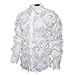 Spring and Autumn Men's Shirts Trendy 3D Feather Long Sleeve Shirts Stage Wear Long Blouse (White, L) Halloween Tree