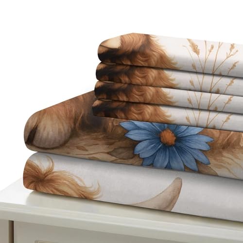 Housse de couette veau microfibre hypoallergique 200x200cm parure de lit 3D - 7