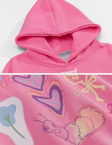 Aelfric Eden Graphic Hoodies for Women Vintage Printed Sweatshirt Y2K Oversized hoodie Pullover