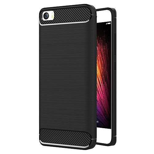 Case for Xiaomi Mi 5 (5.15 inch) Soft Silicon Brushed with Texture Carbon Fiber Design Protection Cover (Black)
