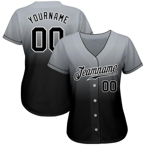 Jersey de béisbol con degradado personalizado, camiseta de softball de botones completos, uniforme deportivo para hombres, mujeres, jóvenes y equipos S-7XL miniatura 2