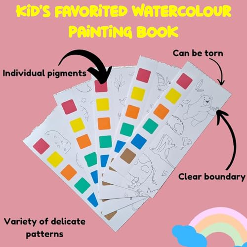 Image of SNAPTRON DIY Return Gifts for Kids Birthday - 6Pcs Water Paint Book with Brush, Return Gifts for Kids, Coloring Books with Water Paint Color in Each Sheet, DIY Drawing Book, Best Return Gifts