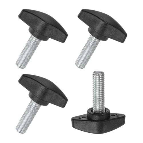 M METERXITY 4 Pcs Vis à Oreilles, M8x25mm Boutons à Ailettes en T, Bouton de Serrage à Poignées en T en Plastiqueb pour Travail du Bois/Machines, Vis à Oreilles à Filetage de Serrage [Noir]